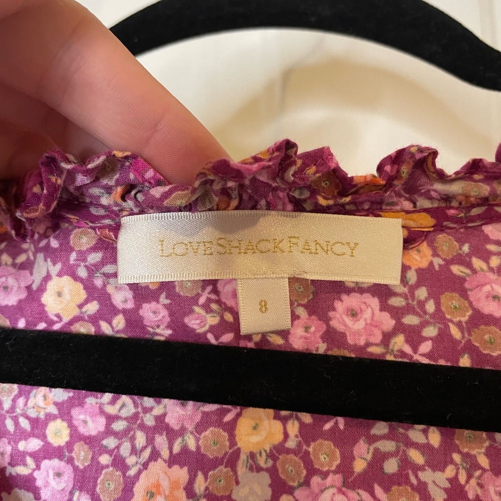 LoveShackFancy Rina Floral Printed Cotton Dress Cottagecore Girly Long Sleeve - Picture 3 of 16